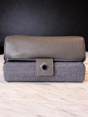 Bvlgari Travel Jewelry Case Gray Leather Emirates Amenity Kit